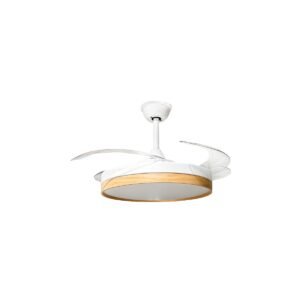 Luminária Plafon Ventilador Teto Fresh Wind Madeira Branco